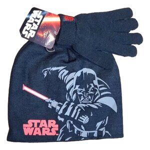 Disney Star Wars Hat with Gloves OSFM Black